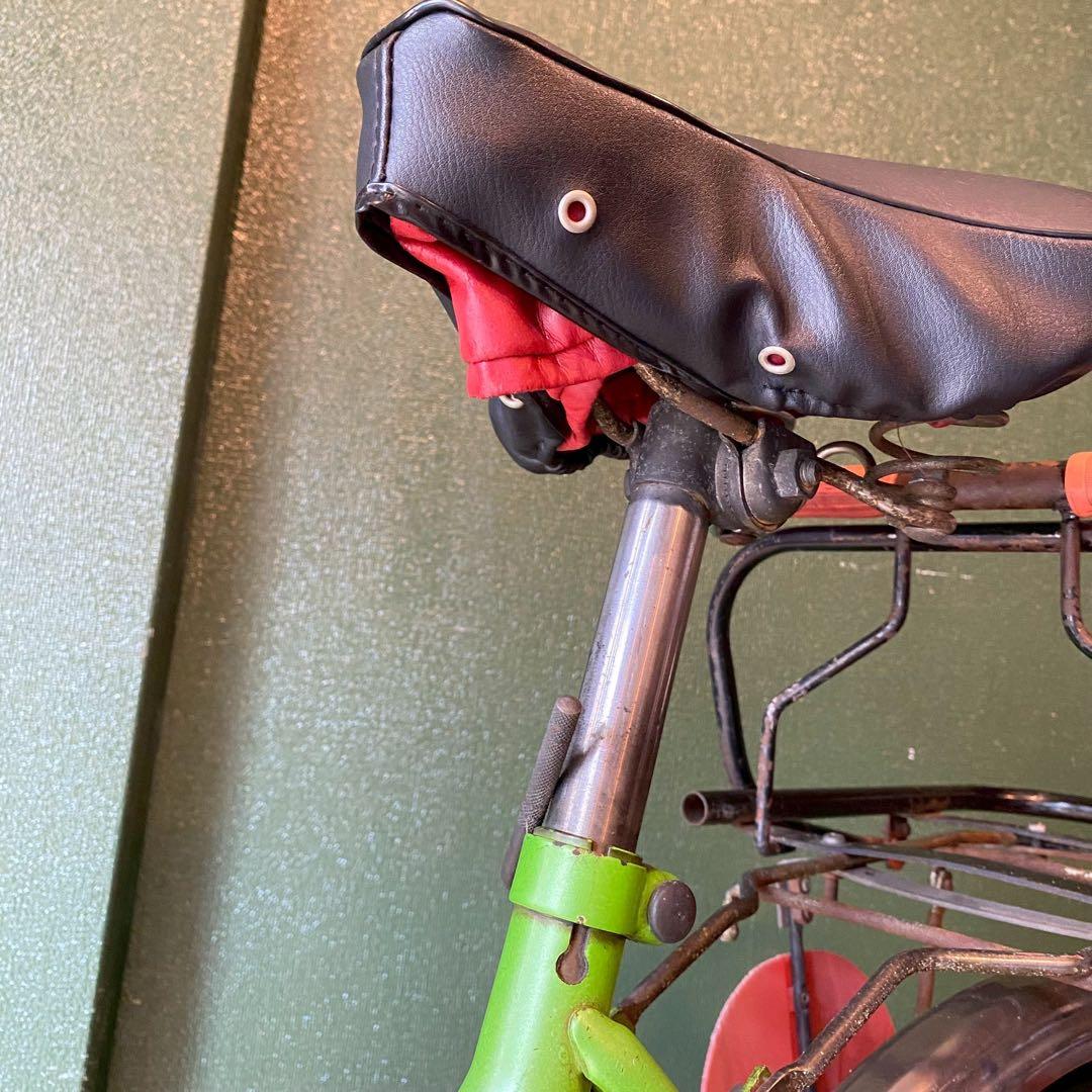 自転車 昭和レトロ 当時物 ママチャリ 緑 グリーン インテリア レトロポップ