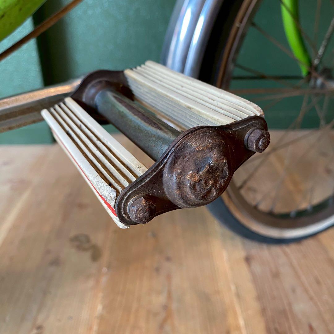 自転車 昭和レトロ 当時物 ママチャリ 緑 グリーン インテリア レトロポップ