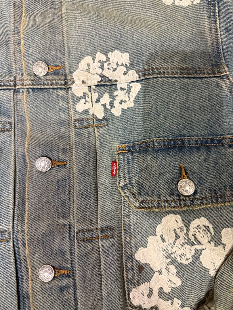 Levi's DENIM TEARS 花柄ペイント デニムジャケット L