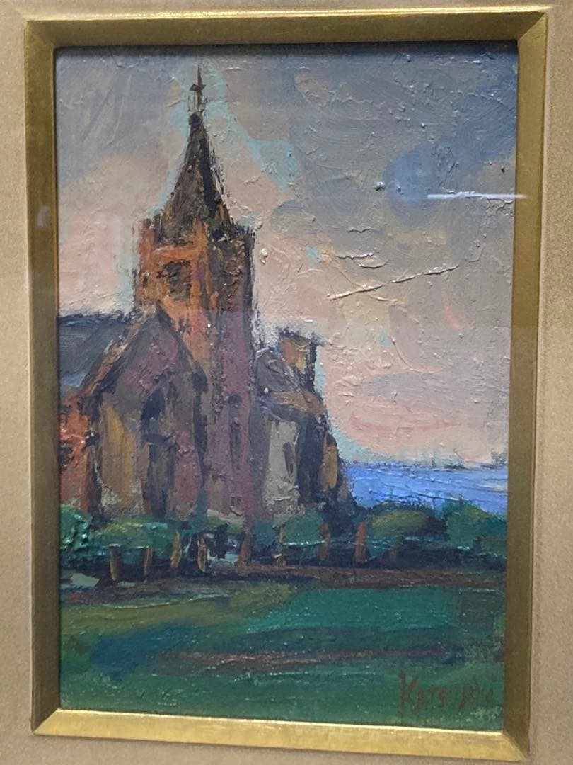 油彩　油絵　肉筆サイン有　風景画　佐藤勝昭