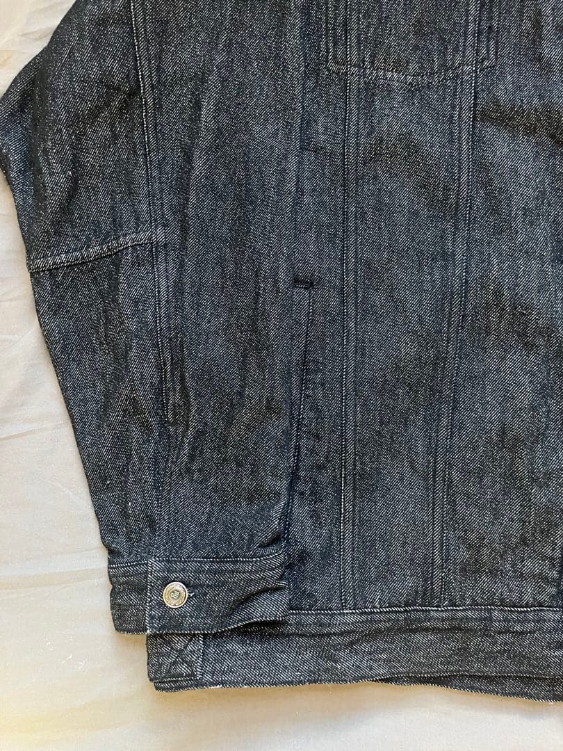 ROCAWEAR デニムジャケット 刺繍ロゴ ロカウェア 黒系 XXL b系
