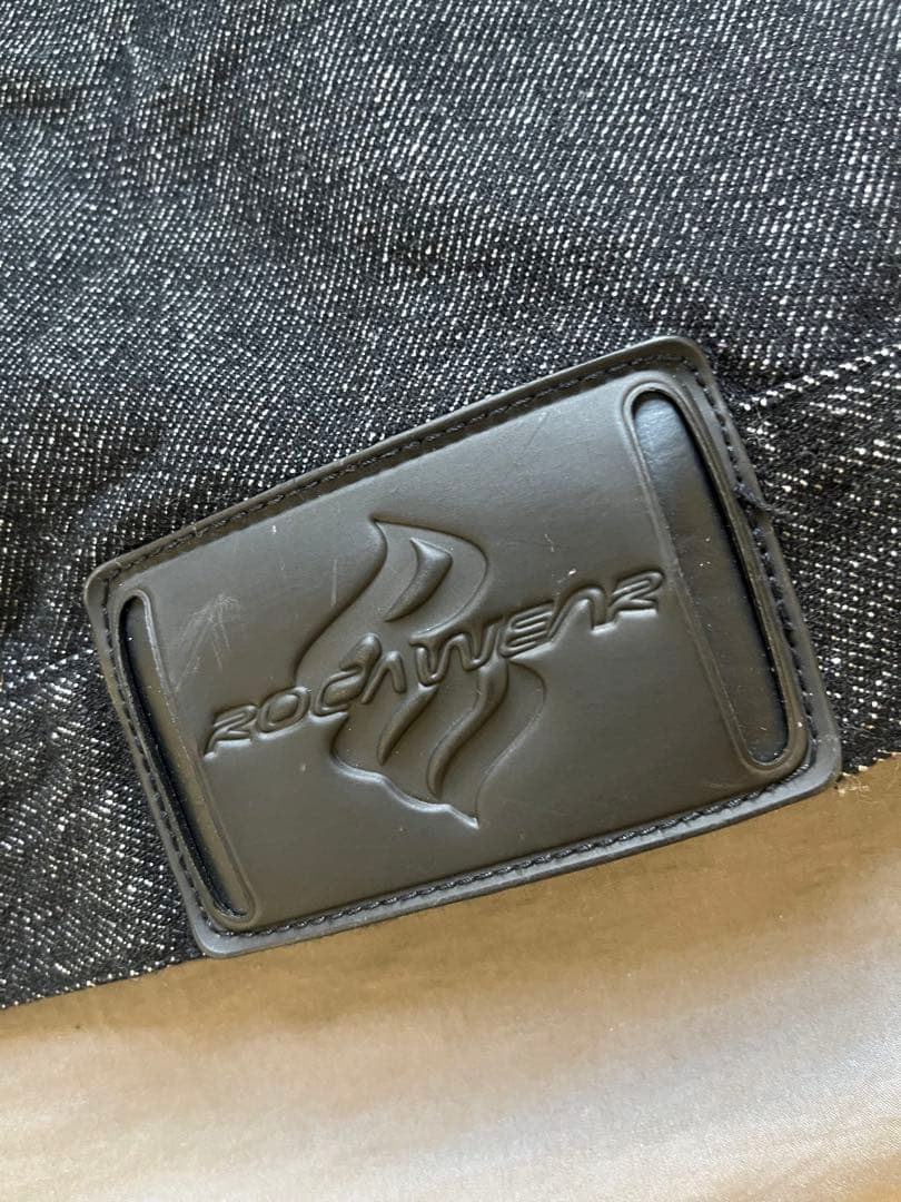 ROCAWEAR デニムジャケット 刺繍ロゴ ロカウェア 黒系 XXL b系