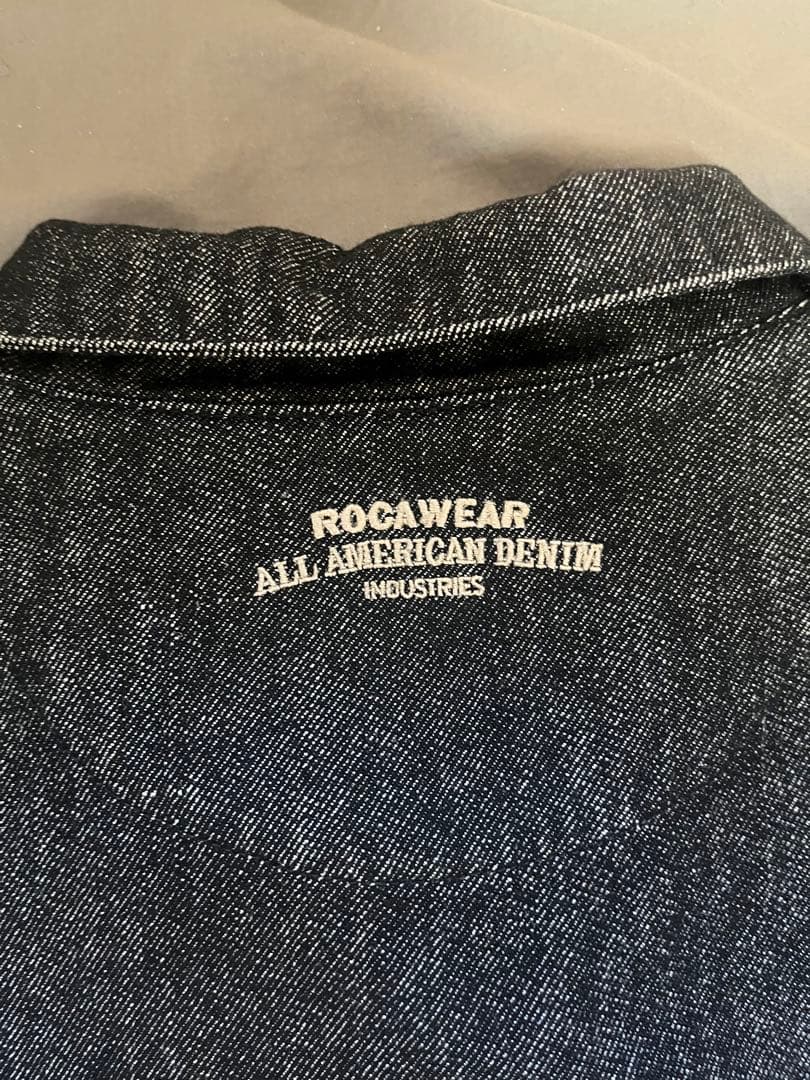 ROCAWEAR デニムジャケット 刺繍ロゴ ロカウェア 黒系 XXL b系