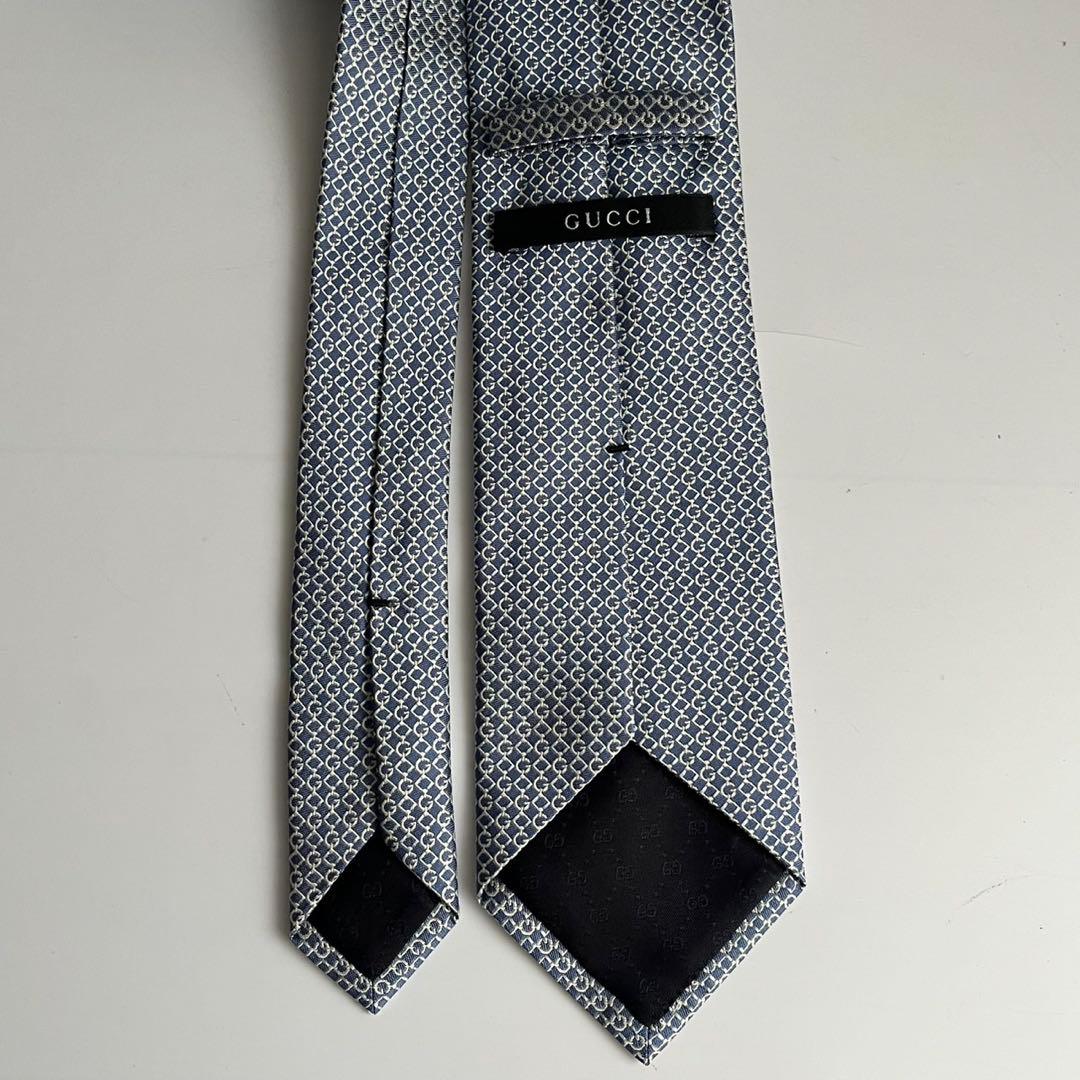 ✨未使用級✨　GUCCI グッチ　ネクタイ　水色　シルバー