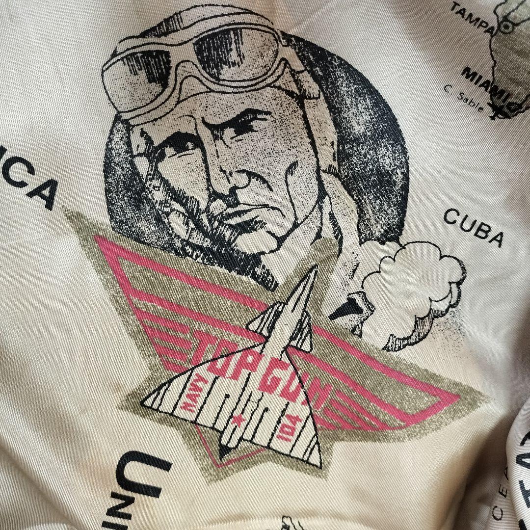 70S 80S　イタリア製　レザージャケット　裏地アメリカ地図柄