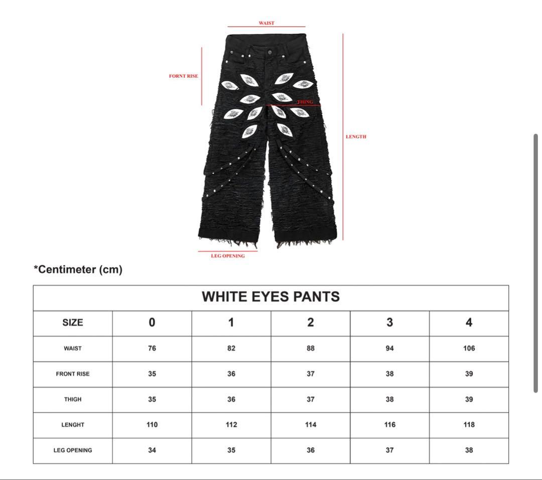 uniz パンツ white eyes pants