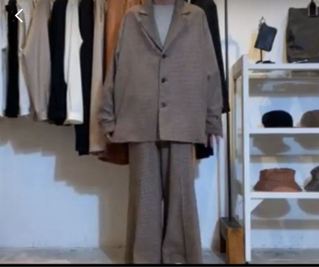 ブラウン チェック柄 パンツ