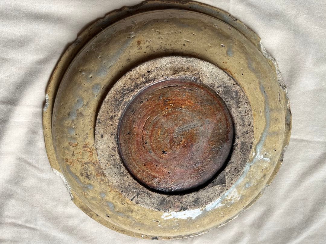 黄瀬戸　古物　大皿約39cm
