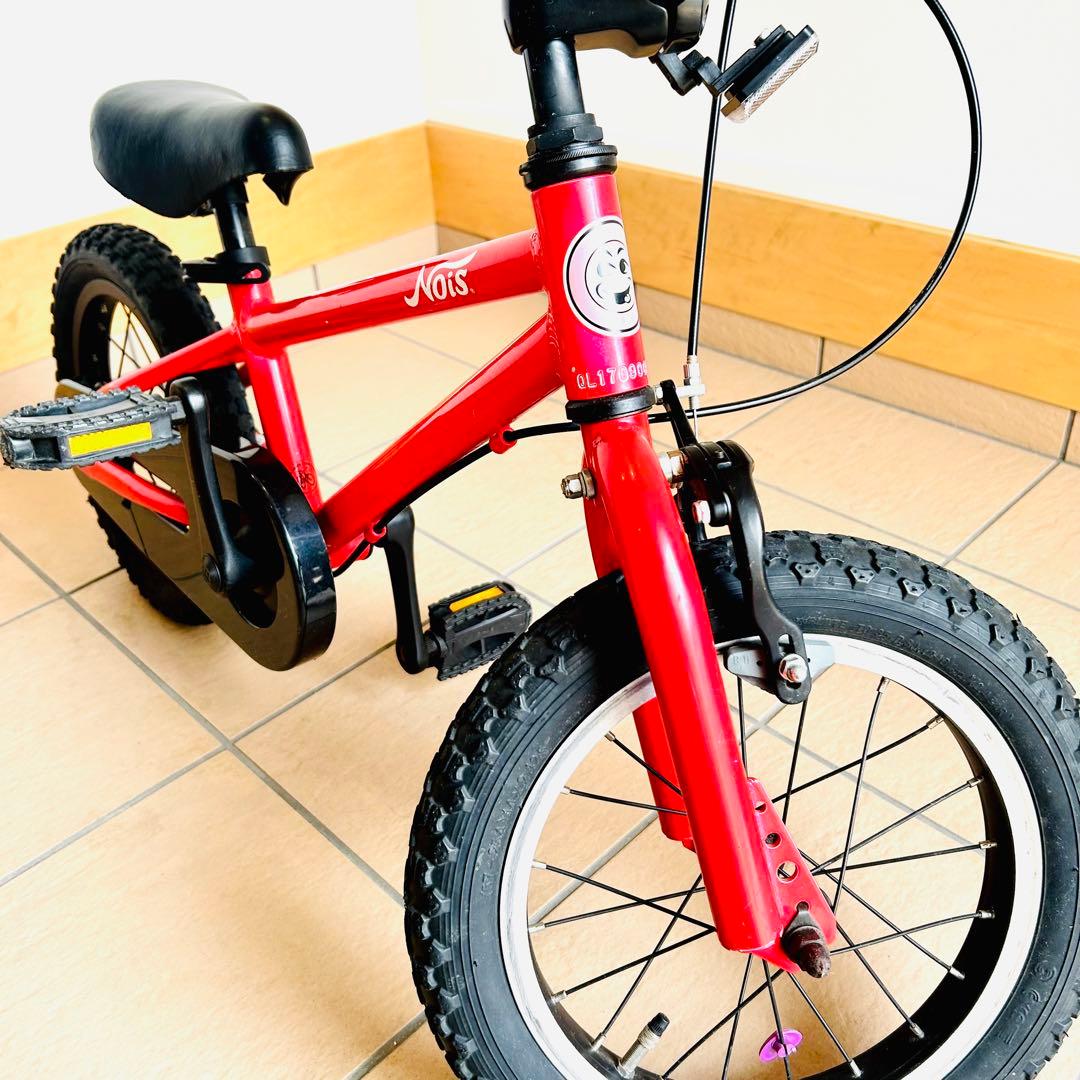 【室内保管・良品】NOiS KIDS 14インチ レッド 補助輪・スタンド付