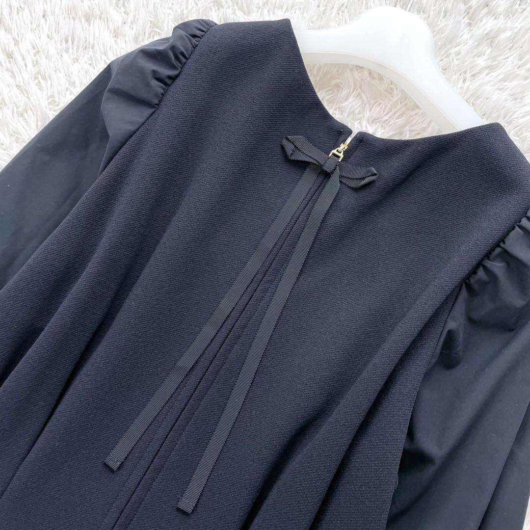 美品✨ ローズティアラ ロング　ワンピース　リボン　パフスリーブ　異素材　近年