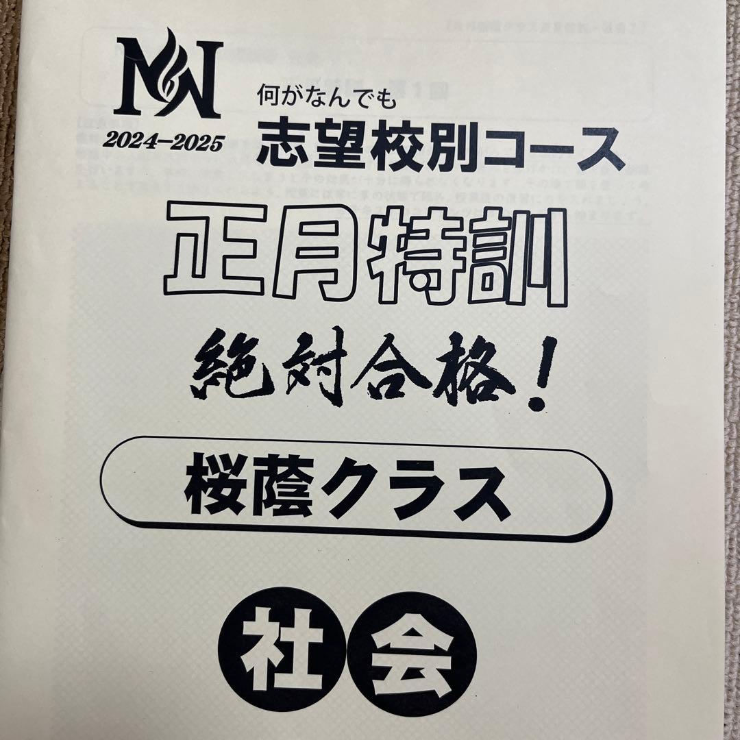 NN桜蔭正月特訓、直前期プリント
