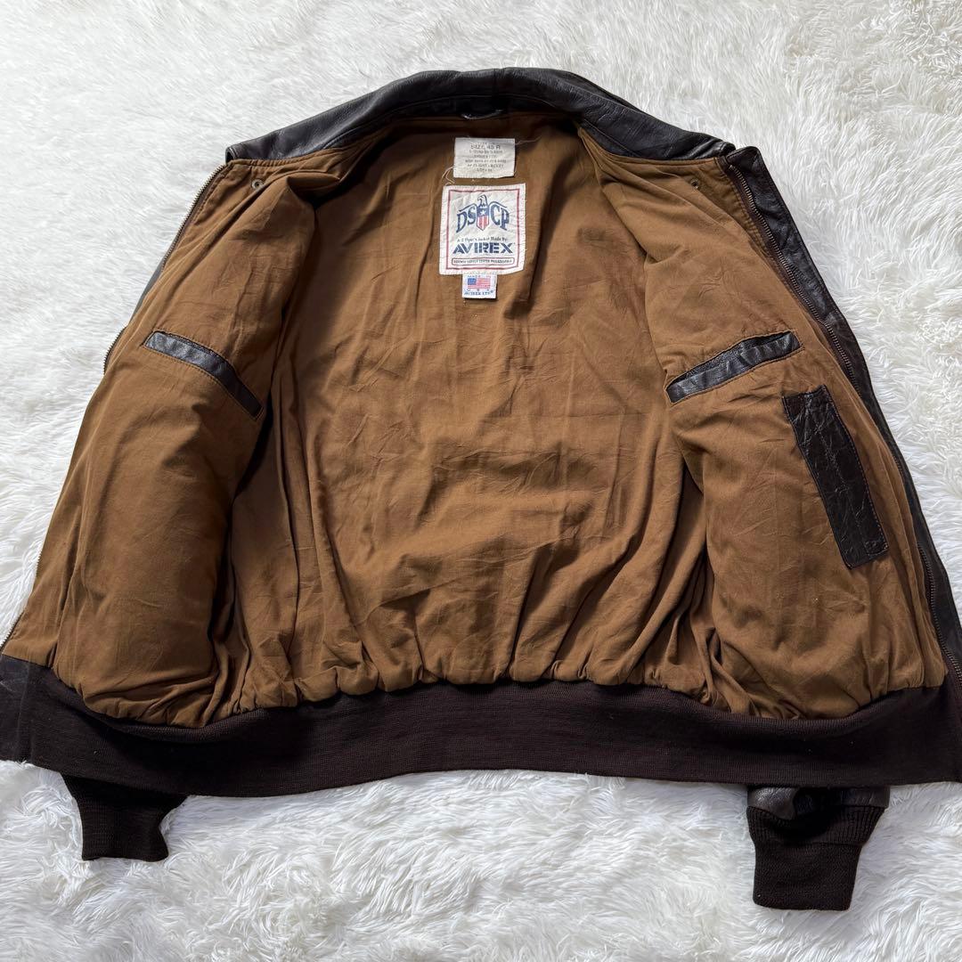 【美品】90s官給品同等 AVIREX A-2 山羊革 2XL 米軍PXモデル