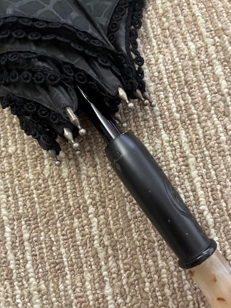 ブラック花柄日傘