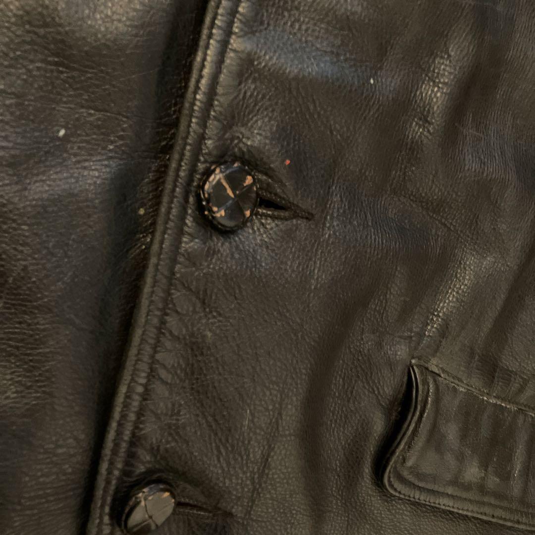 Schott レザーシングルカーコート 46 ブラック