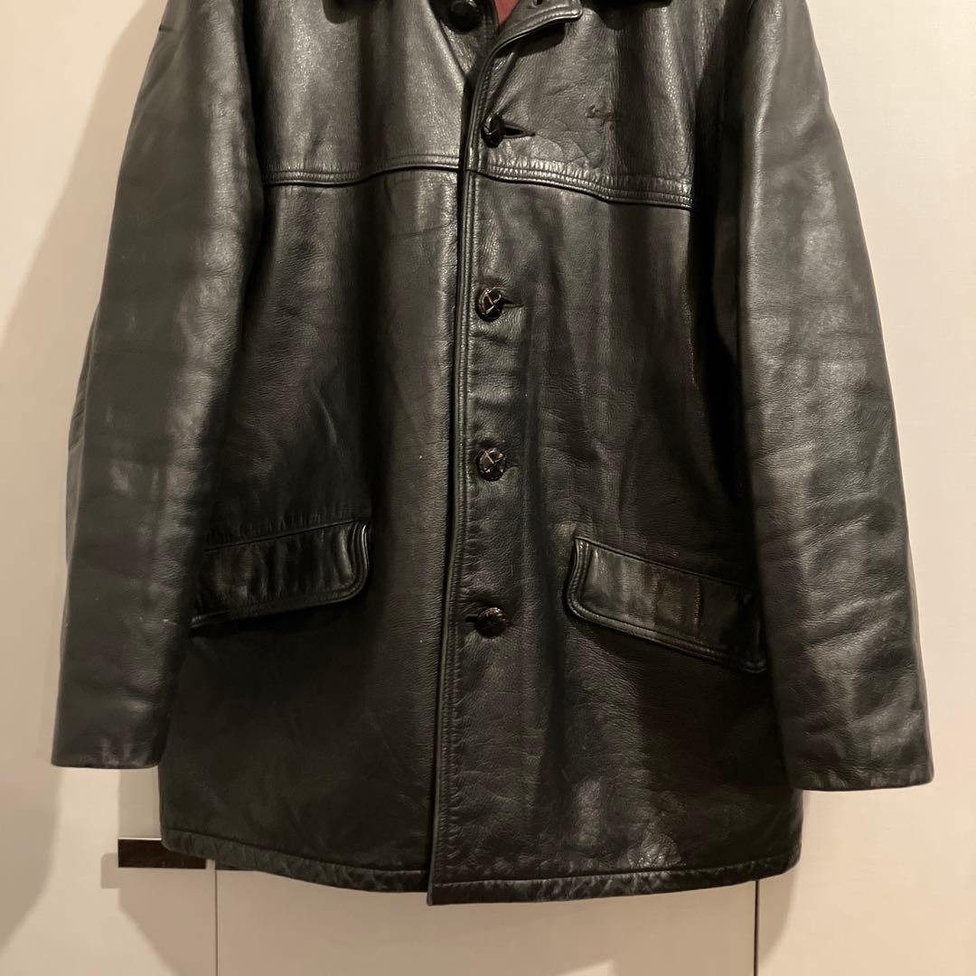 Schott レザーシングルカーコート 46 ブラック