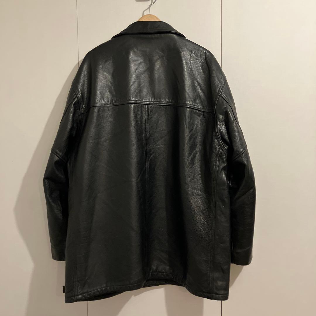Schott レザーシングルカーコート 46 ブラック