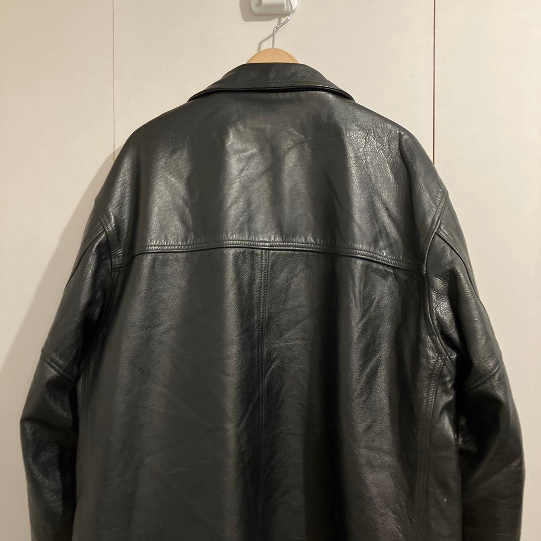 Schott レザーシングルカーコート 46 ブラック