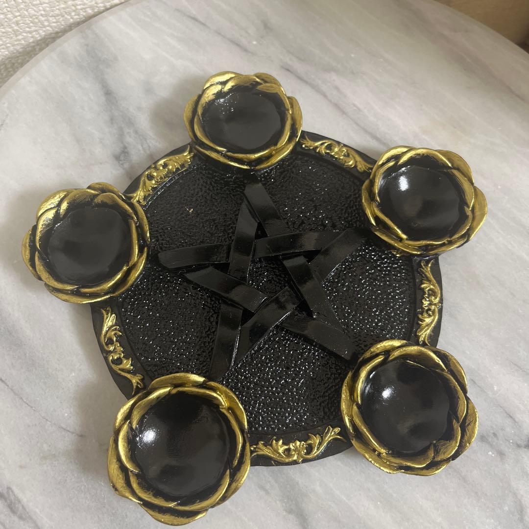 【セット販売】モリオンスフィア　6コ　と　五穂星　五芒星の台座　セット