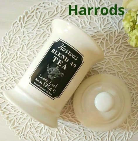 ✤英国　Harrods　ハロッズ　陶器　キャニスター　紅茶入れ　小物入れ✤