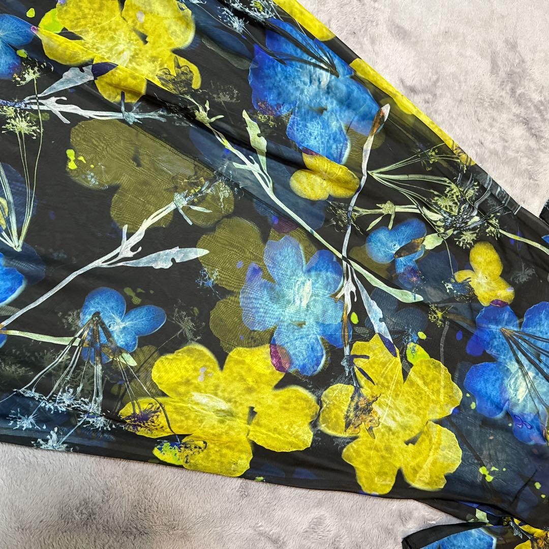 ワンピース Ameri SCAN FLOWER CHIFFON DRESS