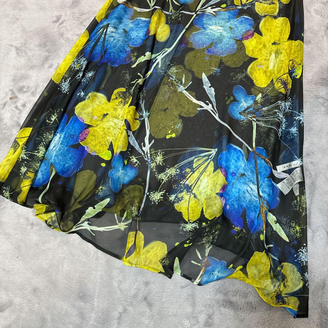 ワンピース Ameri SCAN FLOWER CHIFFON DRESS