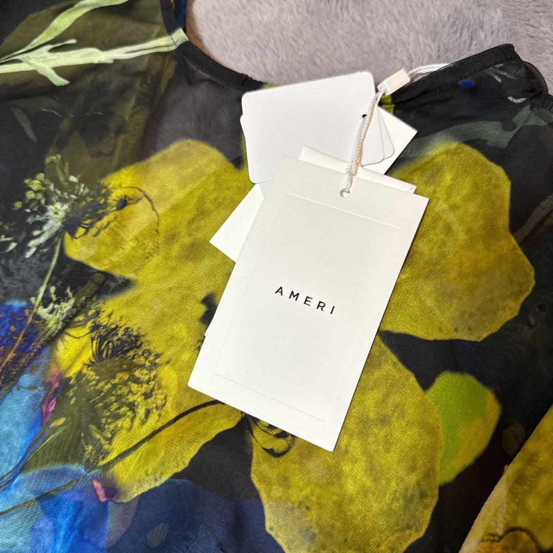 ワンピース Ameri SCAN FLOWER CHIFFON DRESS