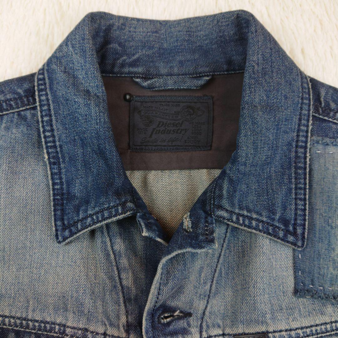 ★美品★ DIESEL ディーゼル メンズ デニムジャケット パッチワーク加工