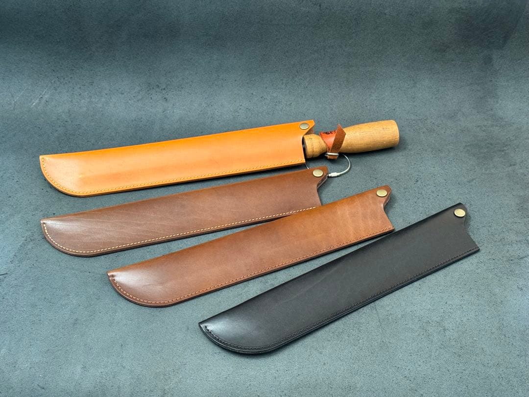 2点【本革】VENTLAXの焚き火トング本革ケース　槇塚火吹き棒ケース