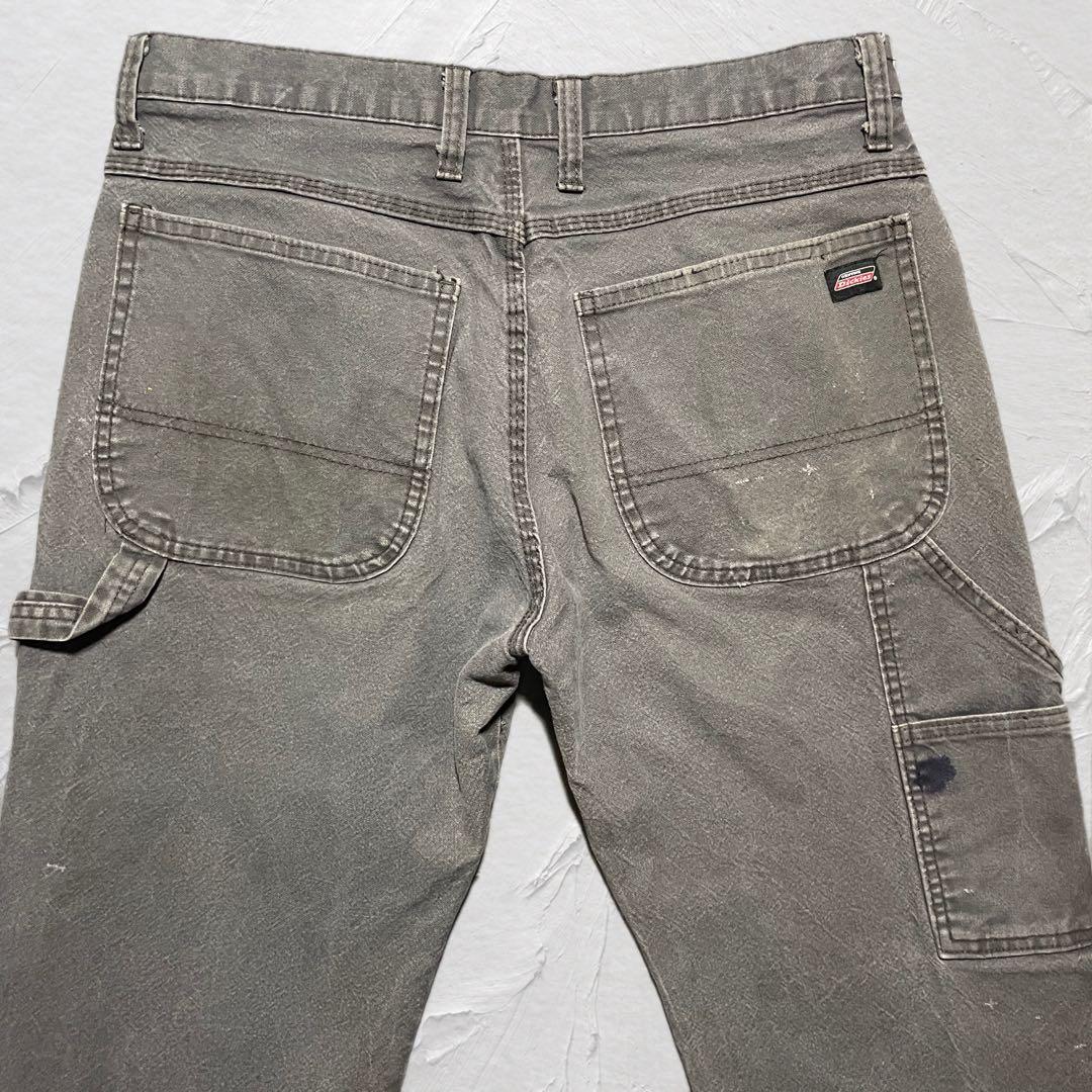 Dickies ペインターパンツ ダック フェード グレー W32 ワーク 古着