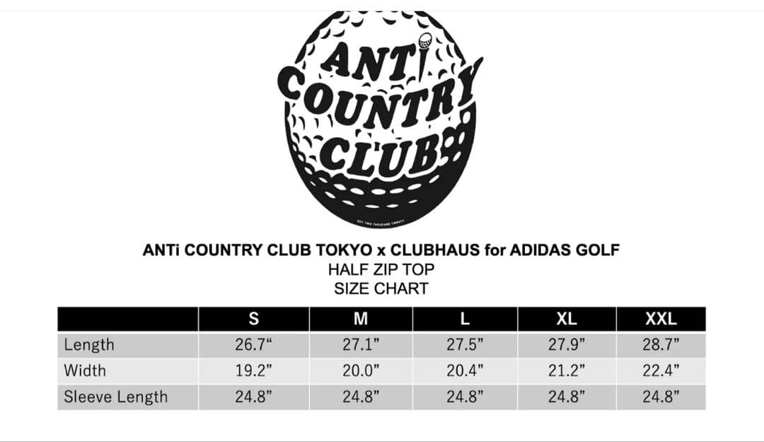 n*o様 クラブハウスANTi COUNTRY CLUB アディダスHALF Z