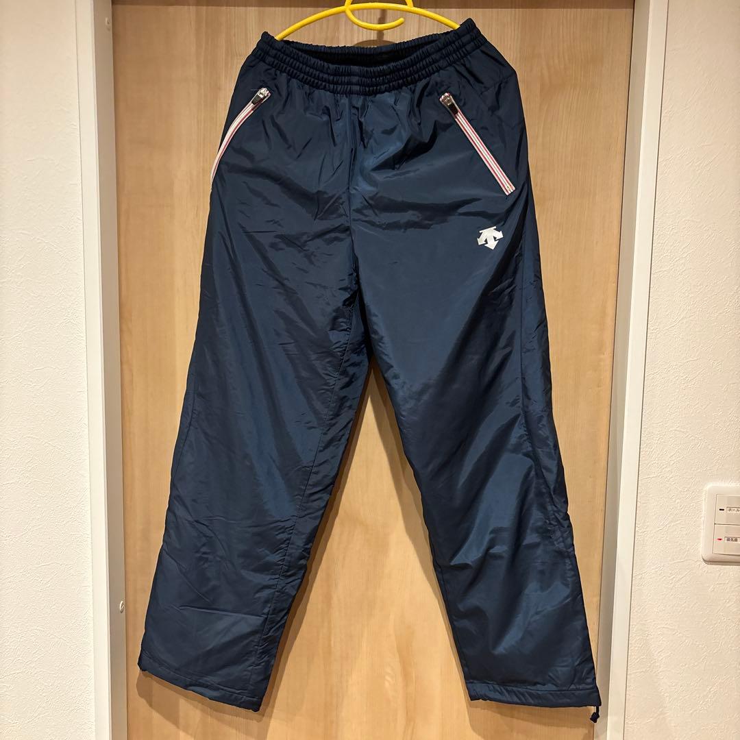 美品 DES￼CENTE ネイビー ウォームウインドブレーカー上下セットアップL