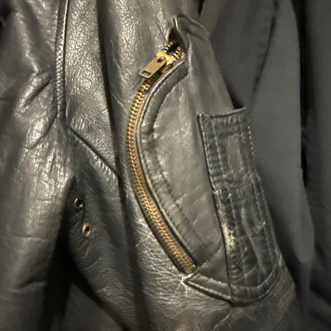 フランス軍　レザー ジャケット 古着