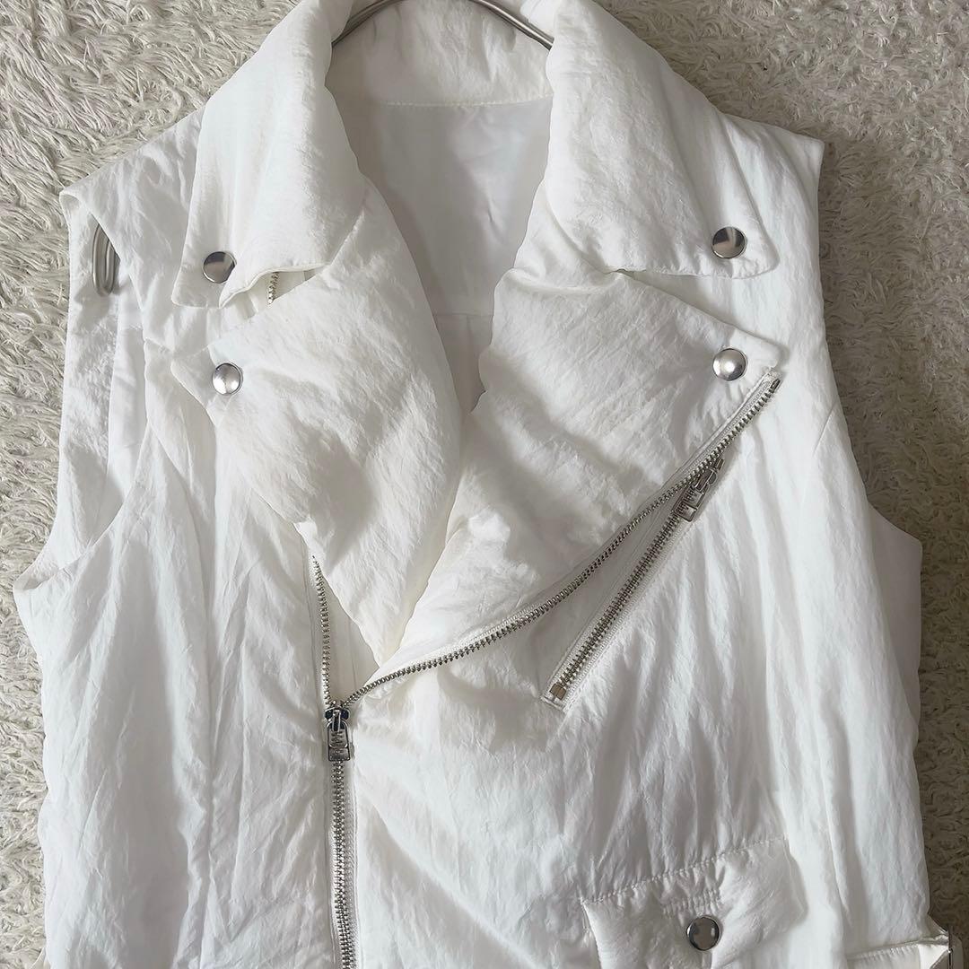バジュラ bajira パテッドストーンナイロンベスト　ライダース　ロング　ジレ