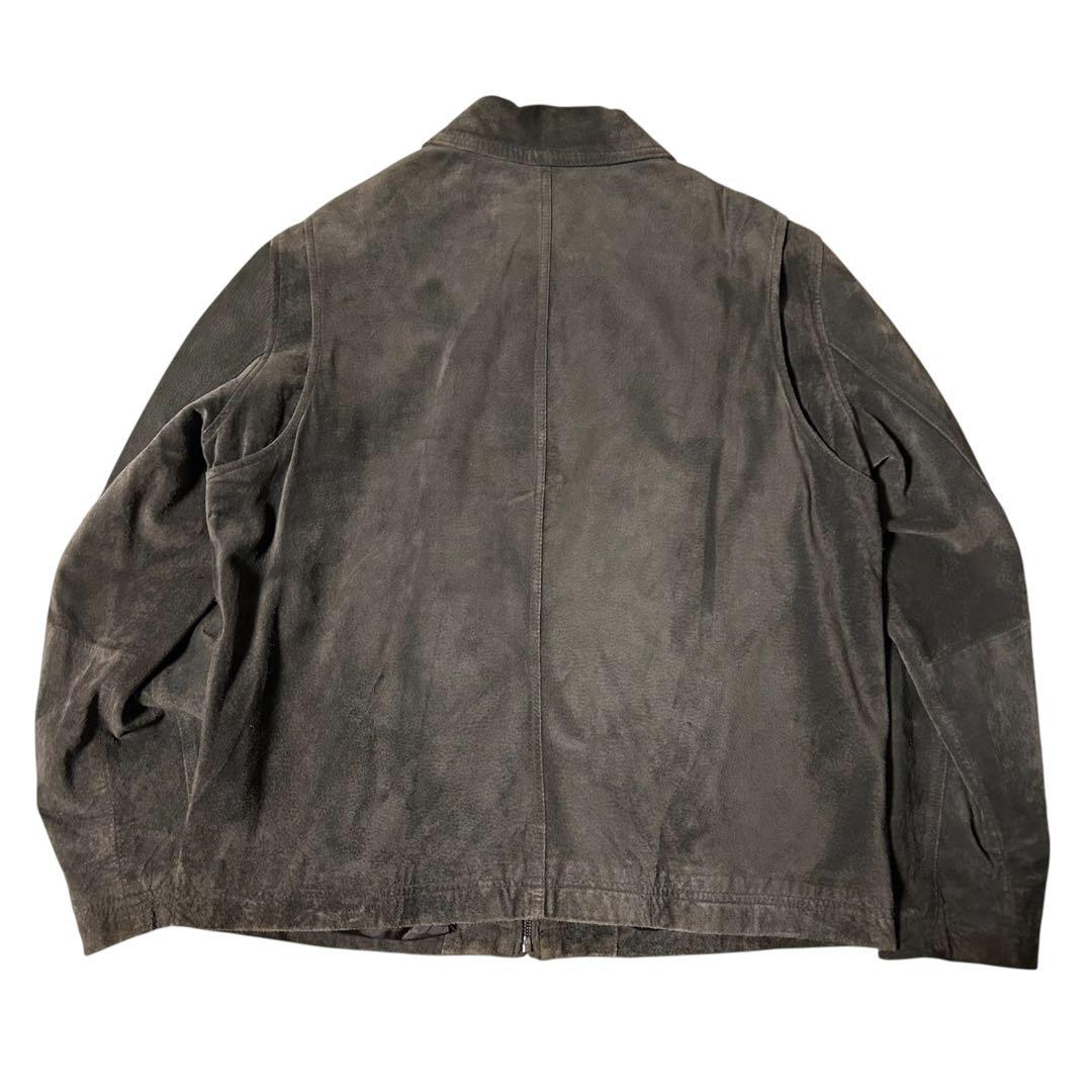 90s EddieBauer スウェードジャケット ブラウン L スイングトップ