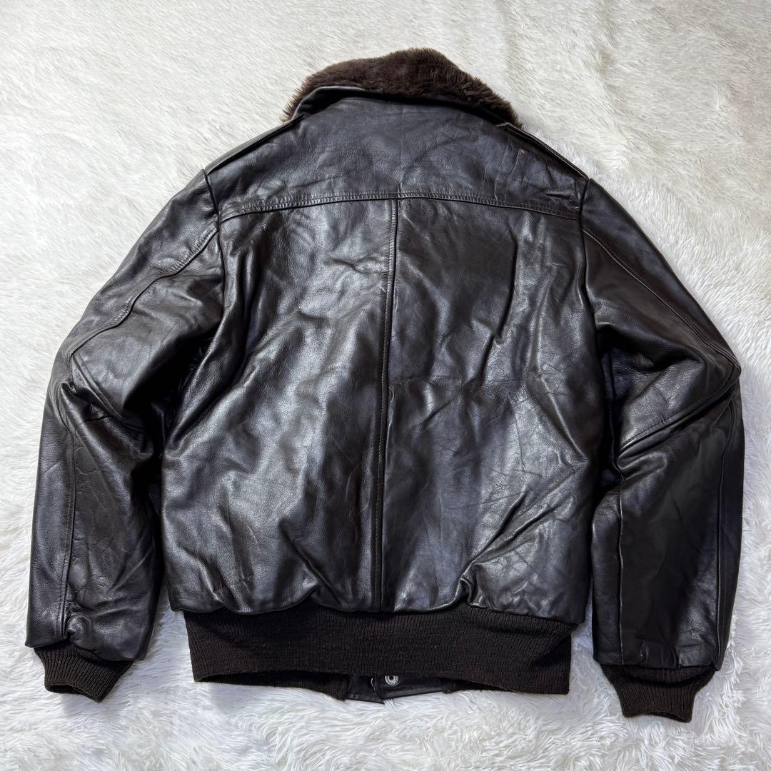【美品】USA製 vintage G-1 レザーフライトジャケット L 肉厚