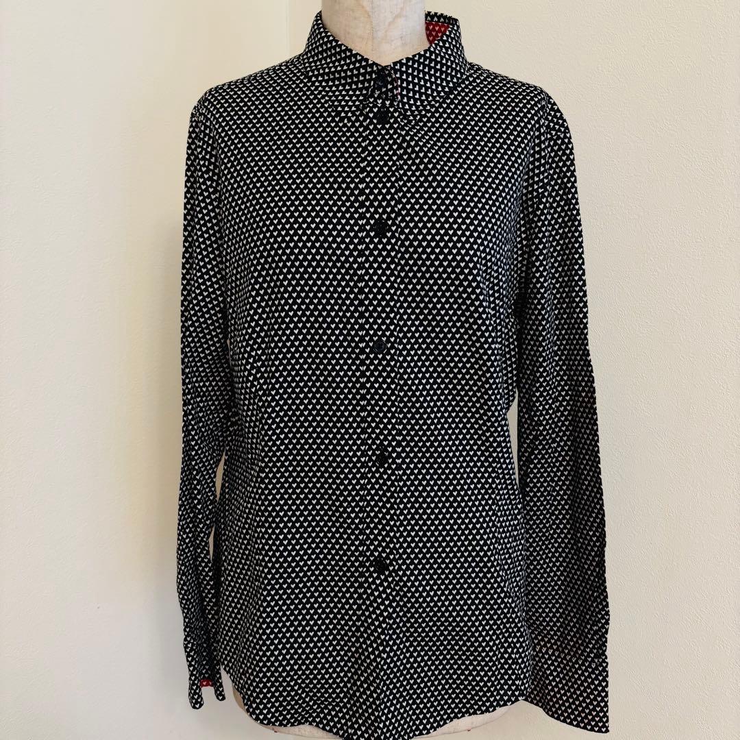 Paul Smith BLACK ハート柄ブラウス L 黒