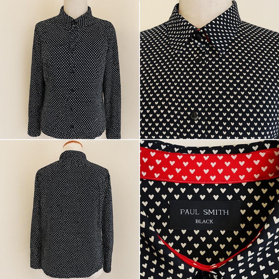Paul Smith BLACK ハート柄ブラウス L 黒