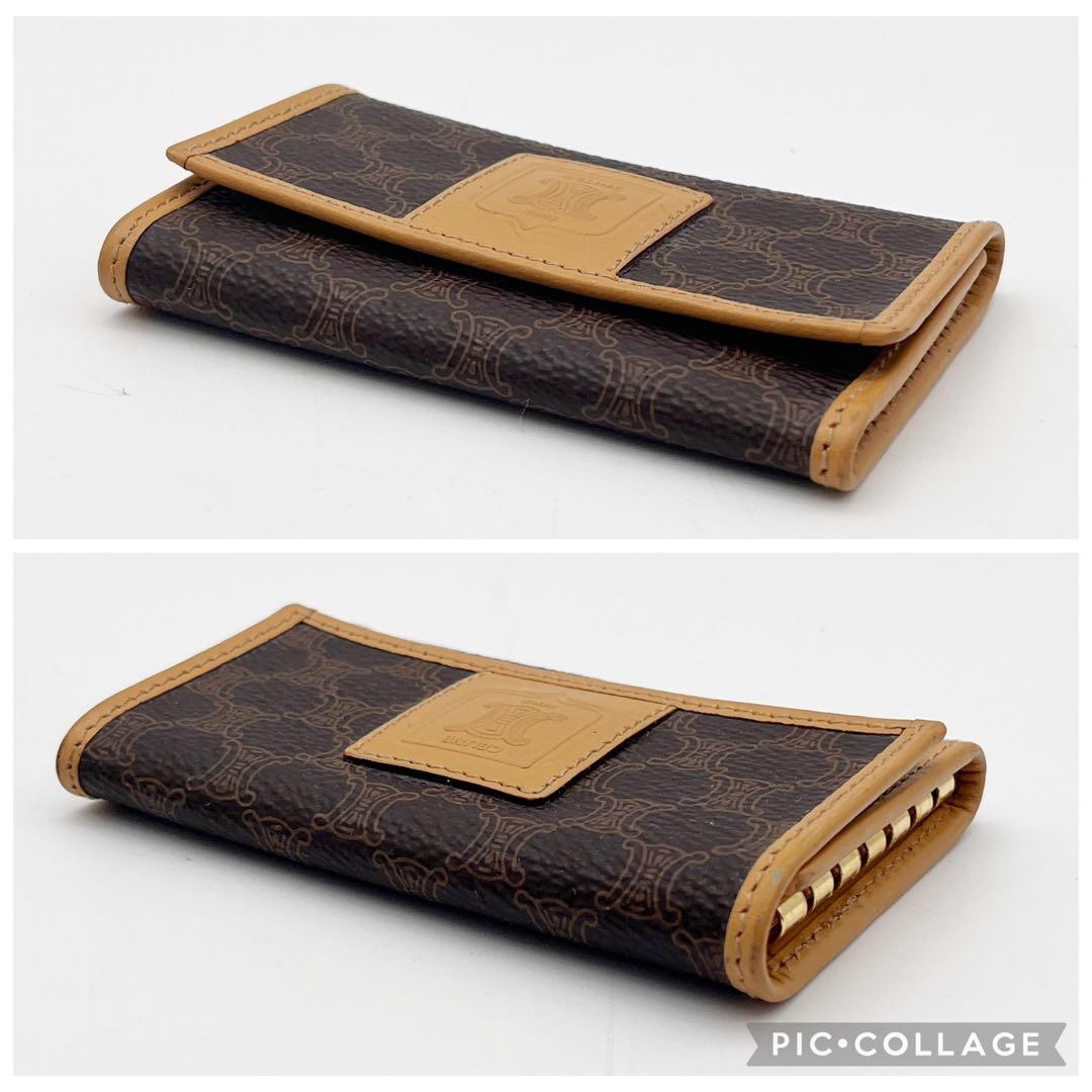 CELINE セリーヌ キーケース マカダム柄 トリオンフ ブラゾン ブラウン