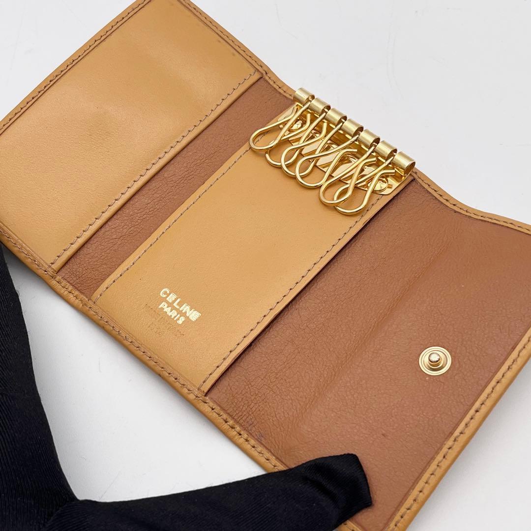 CELINE セリーヌ キーケース マカダム柄 トリオンフ ブラゾン ブラウン