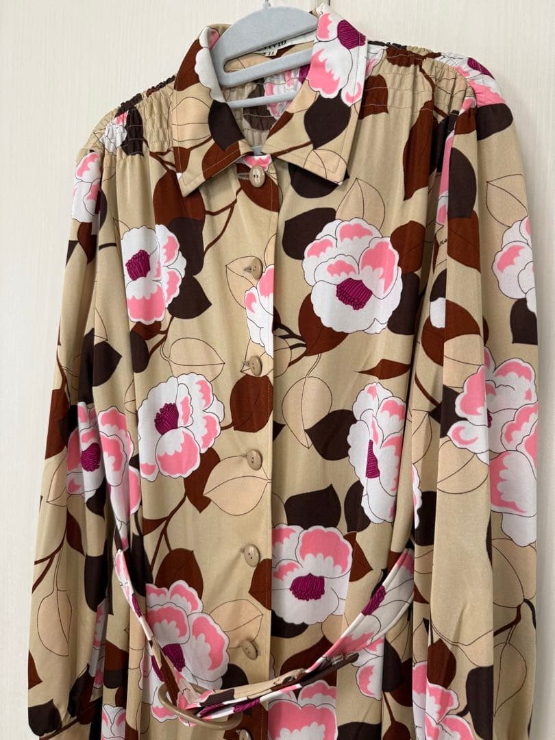 ハナエモリ 森英恵 フラワー Flower セレブ 美ラインワンピース　レトロ