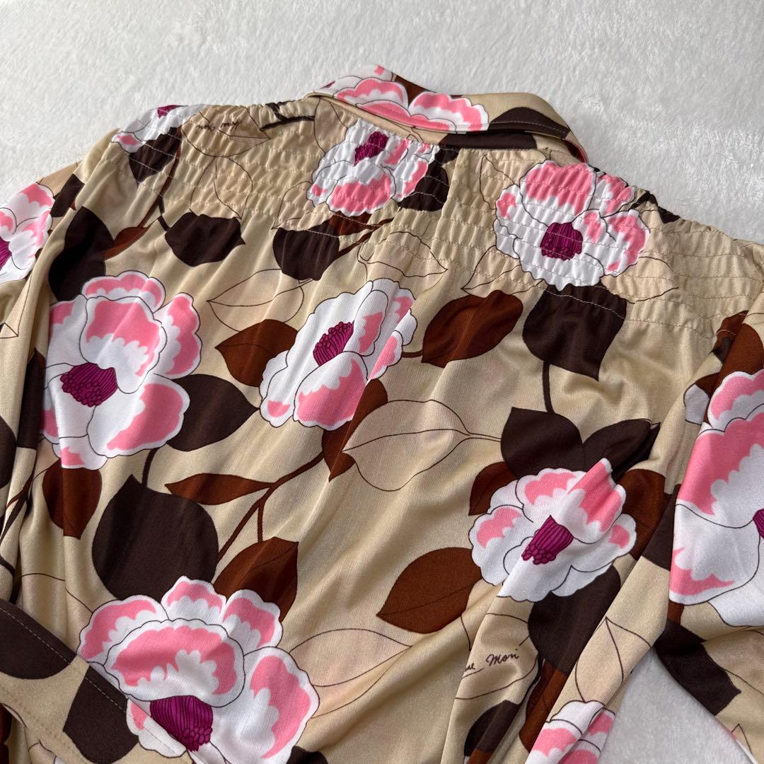 ハナエモリ 森英恵 フラワー Flower セレブ 美ラインワンピース　レトロ