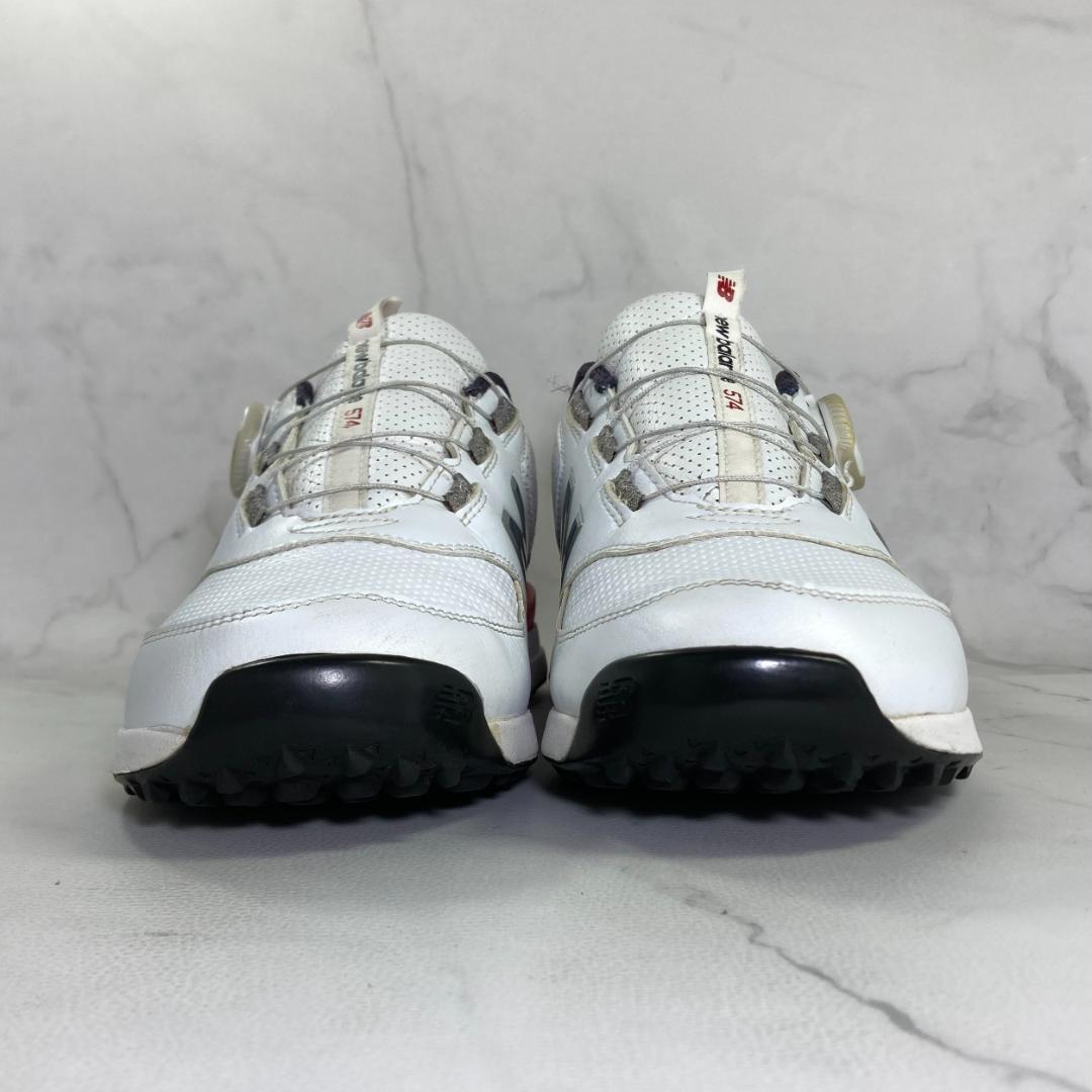 【美品】new balance ゴルフシューズ 26.0㎝ 白/紺/赤