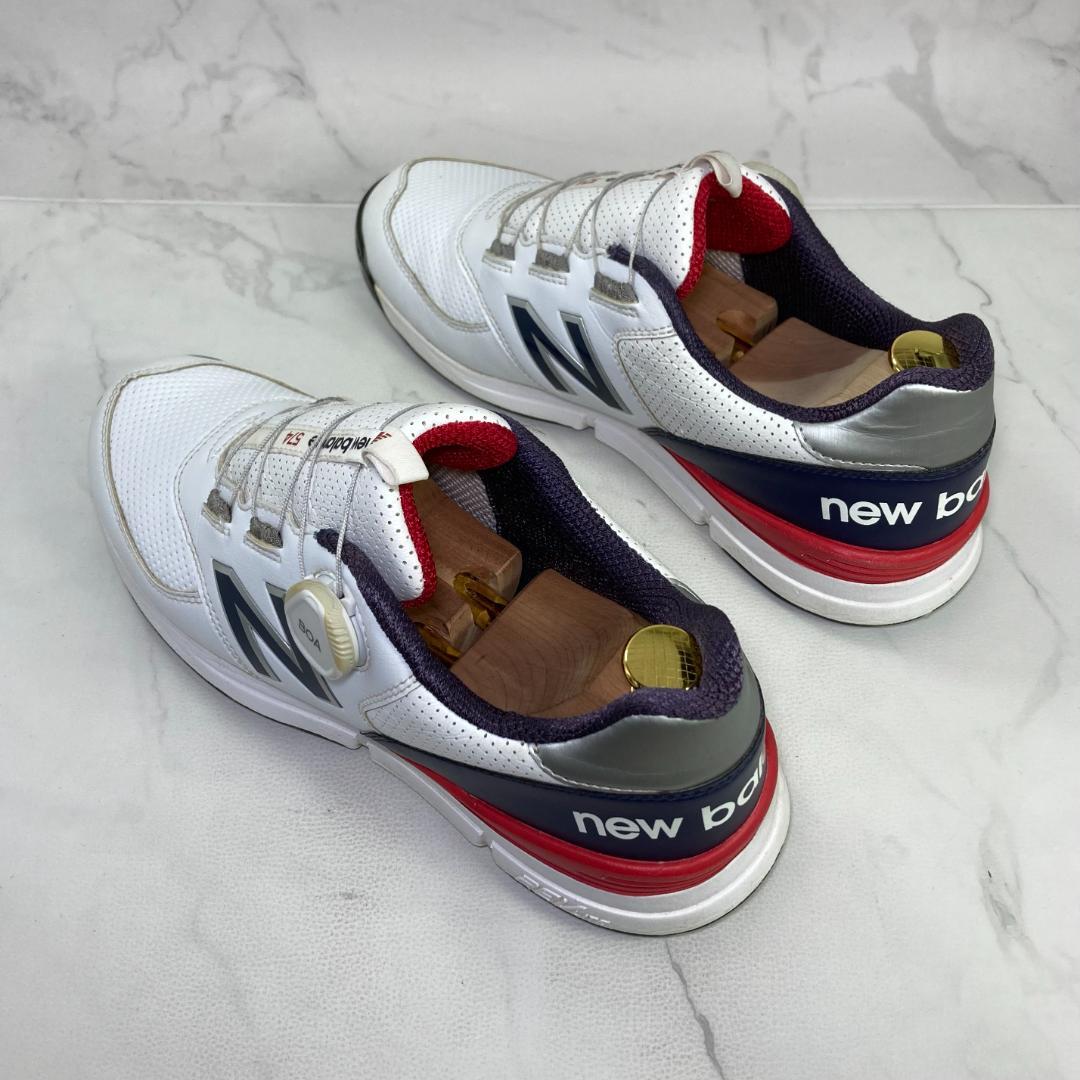 【美品】new balance ゴルフシューズ 26.0㎝ 白/紺/赤