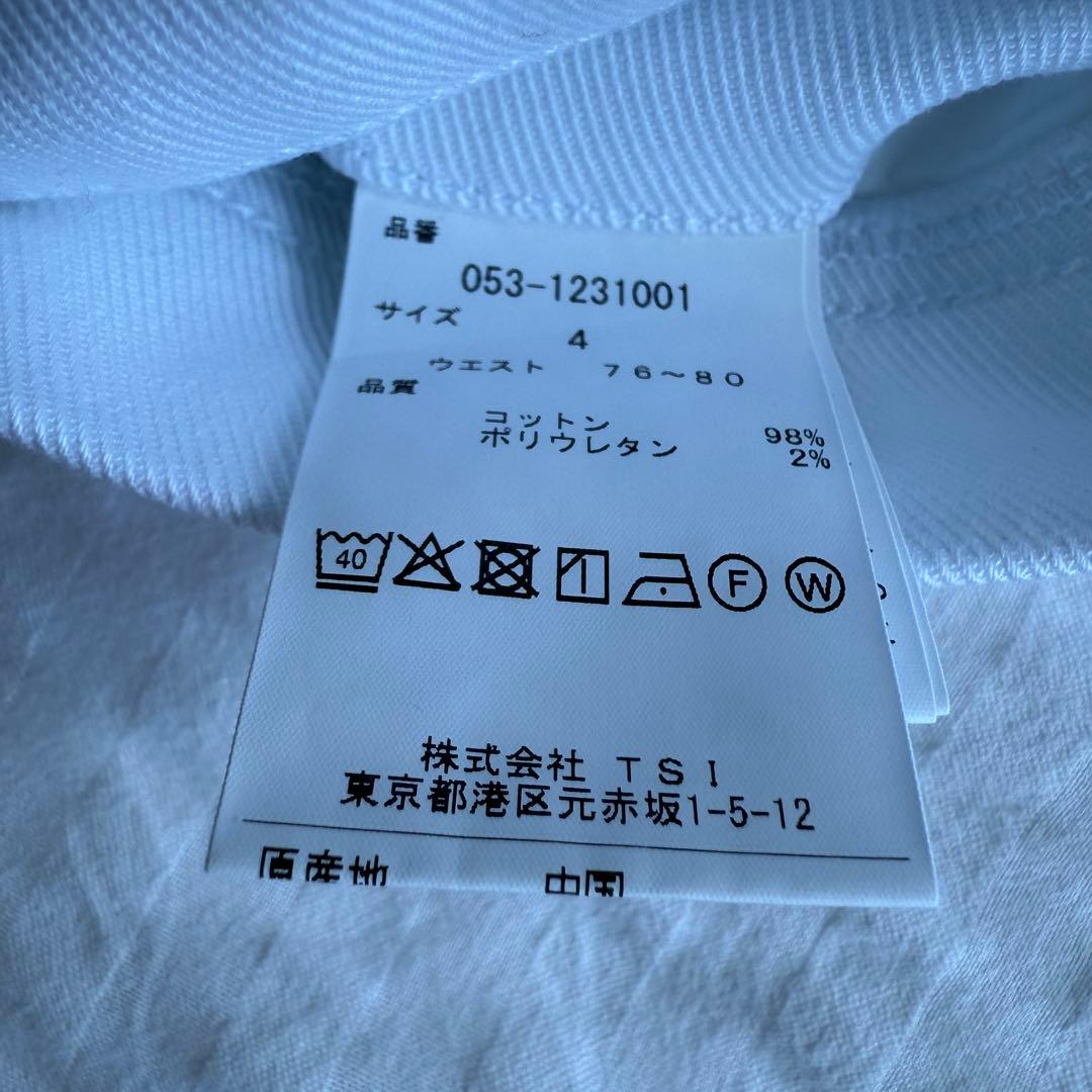 美品　パーリーゲイツ　パンツ　4 M〜L相当　白　ホワイト　生地厚　ストレッチ