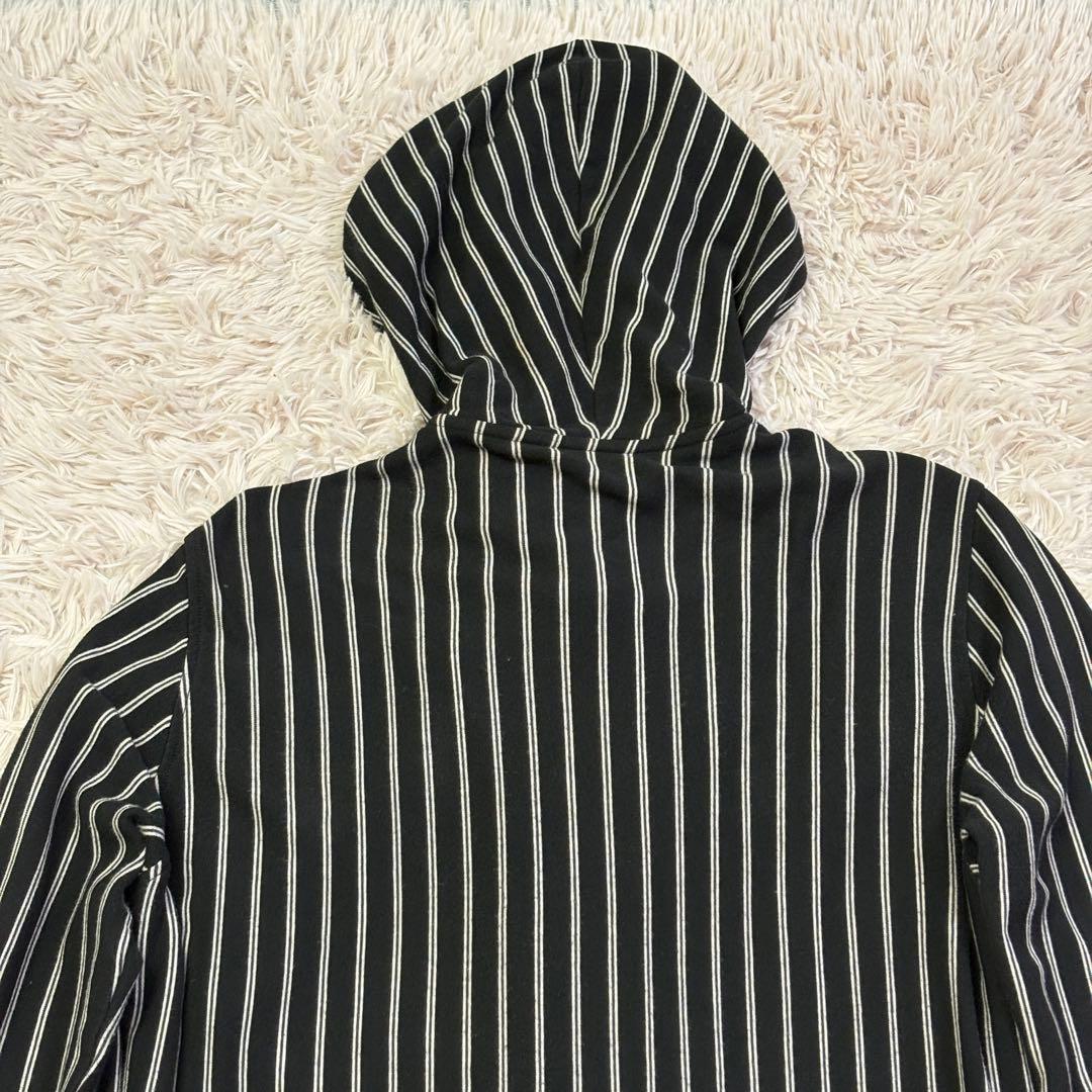 希少　Y-3　ワイスリー (Ｍ) ストライプ柄コート　フーデットコート