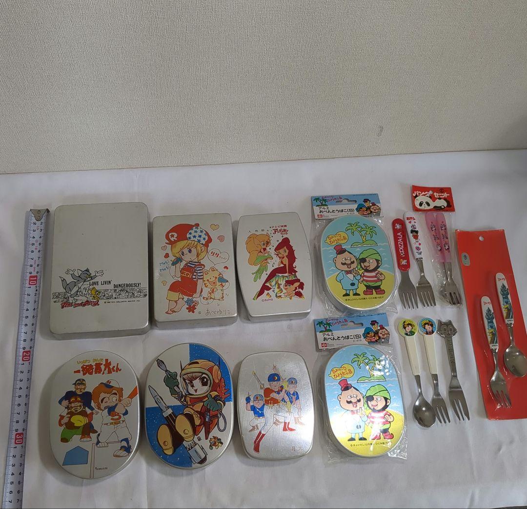 昭和レトロ キャラクター アルミお弁当箱 8個 スプーン フォーク まとめ売り