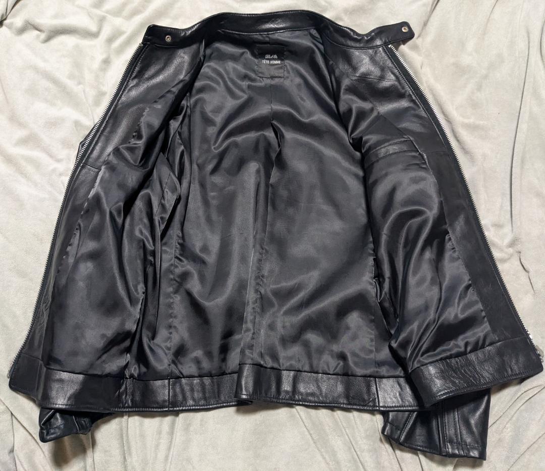 【美品】TETE HOMME シングルライダース 黒 LL サイズ7 YKK