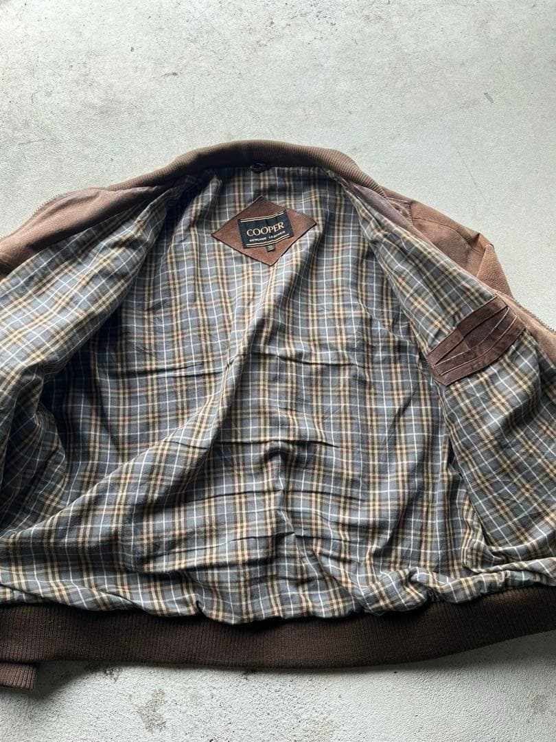 90s COOPER スエード レザージャケット XL TALL YKKジップ