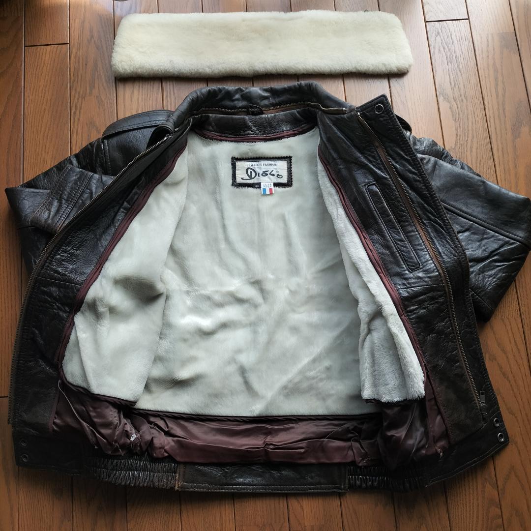 leather jacket 90s vintage ボア付き