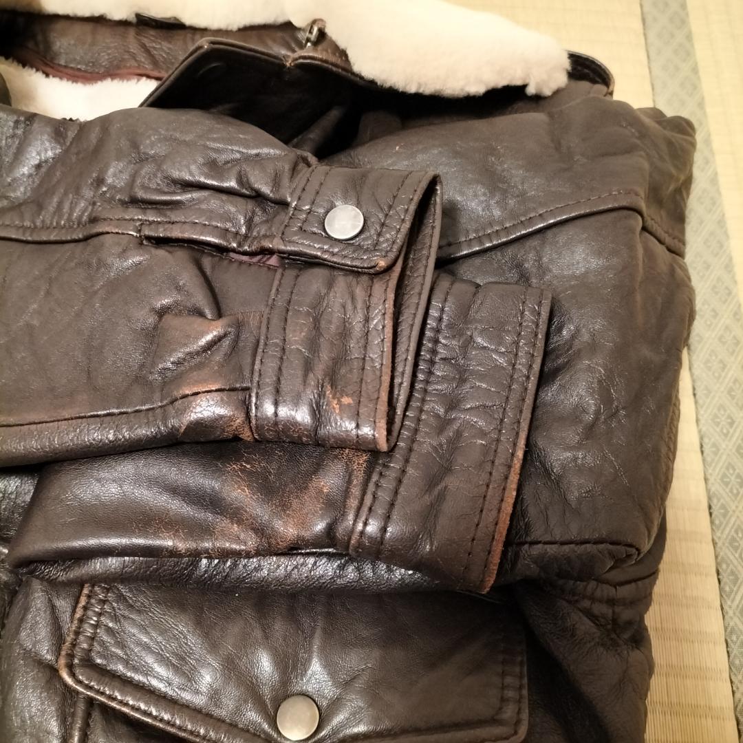 leather jacket 90s vintage ボア付き